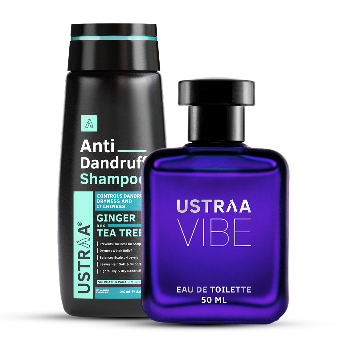 Ustraa Anti Dandruff Hair Shampoo & Vibe EDT Perfume for Men
