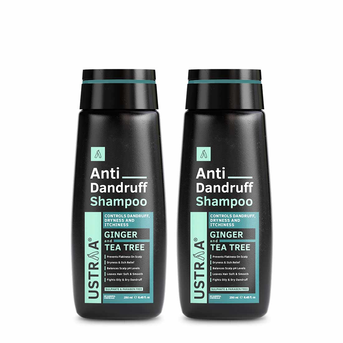 Ustraa Anti Dandruff Hair Shampoo with Ginger and Tea Tree - Fights Dandruff, Dryness & Prevents flaking on the scalp