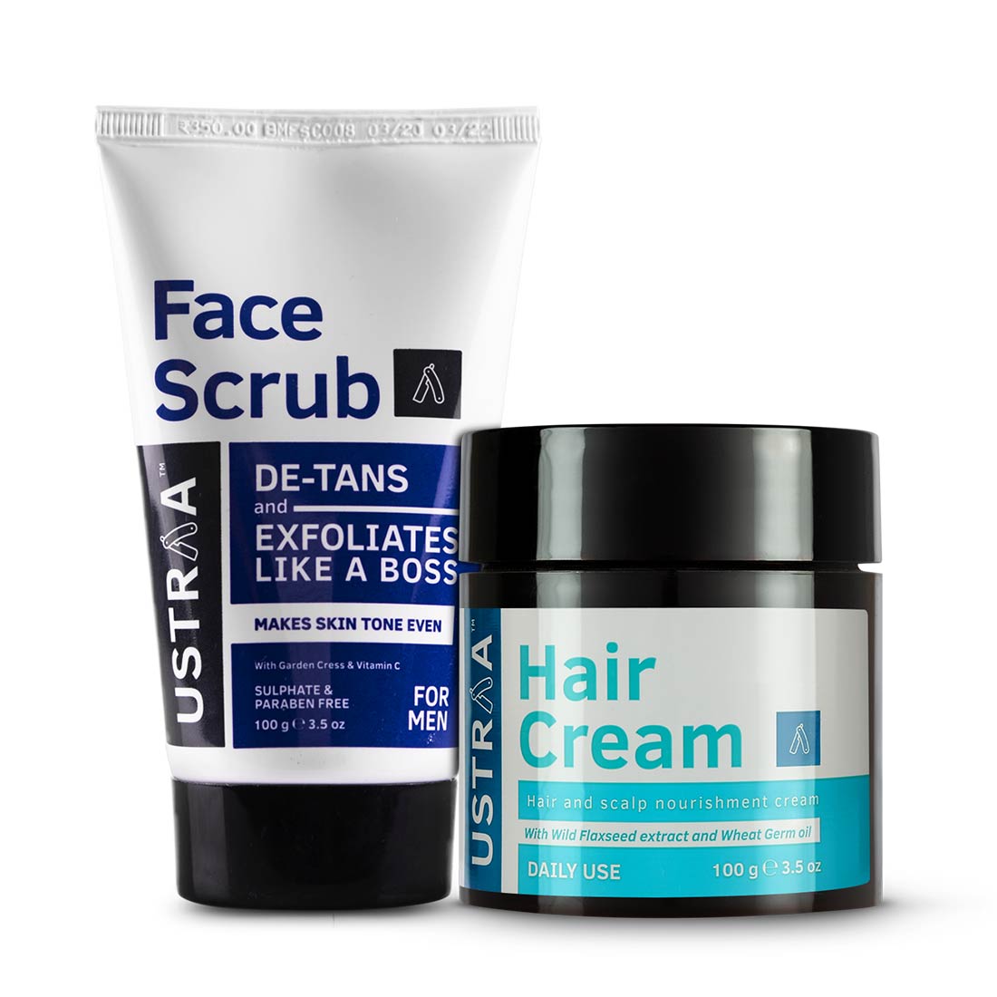 Ustraa De-Tan Face Scrub & Hair Cream-Daily Use