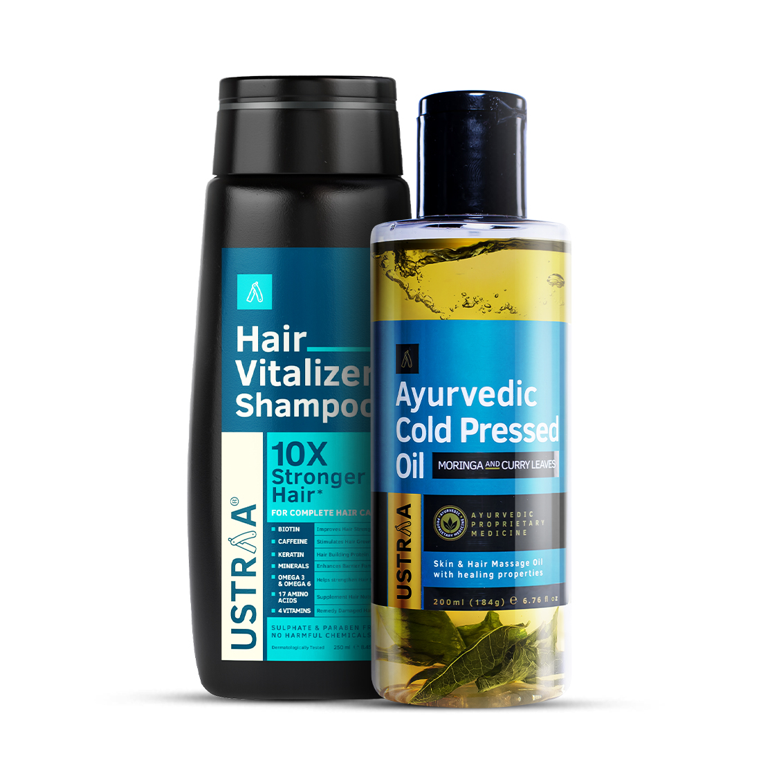 Ayurvedic Cold Pressed Oil & Hair Vitalizer Shampoo Combo