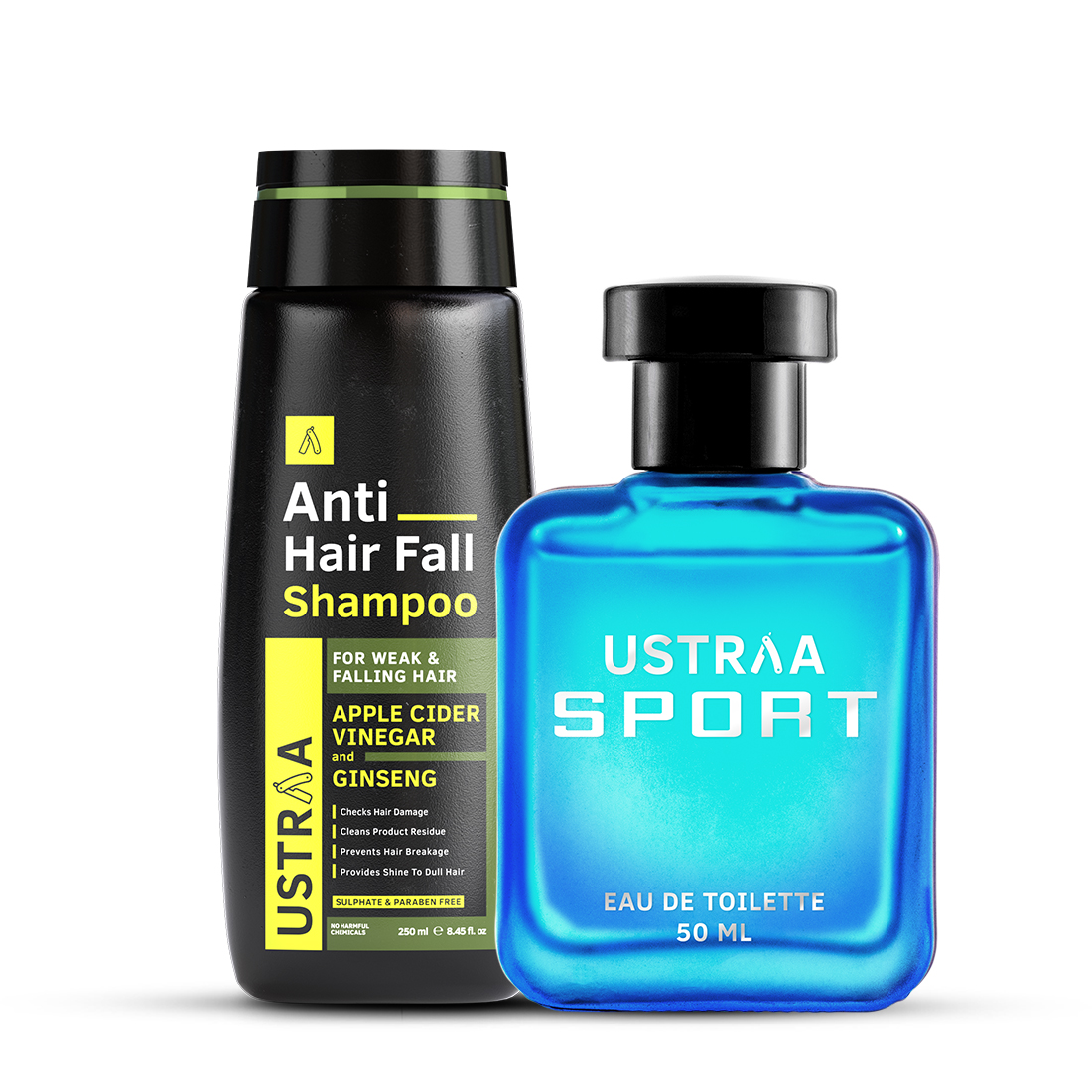 Ustraa Anti Hair Fall Shampoo & Sport EDT Perfume for Men