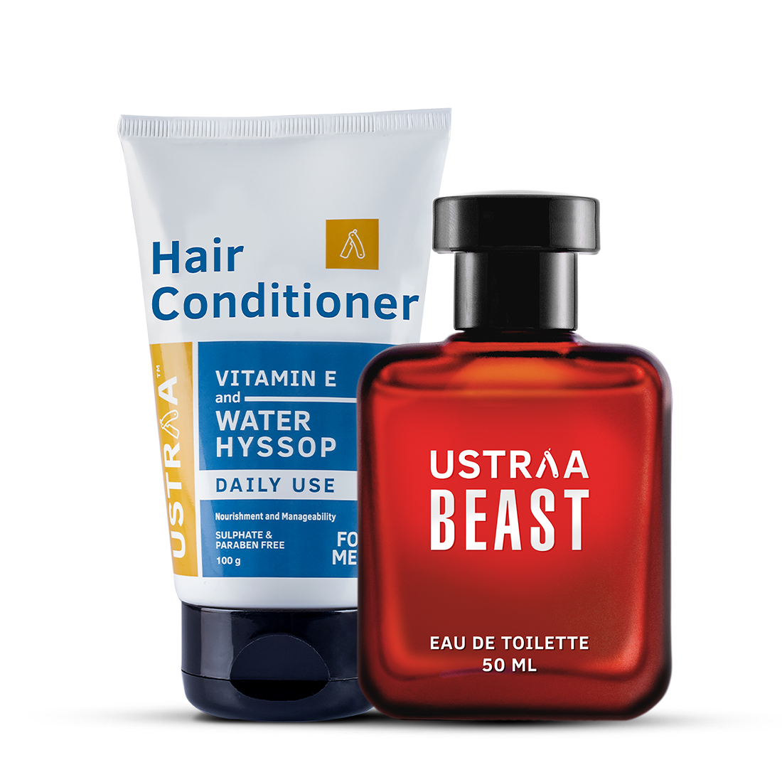 Ustraa Men's Hair Conditioner & Beast EDT Perfume for Men