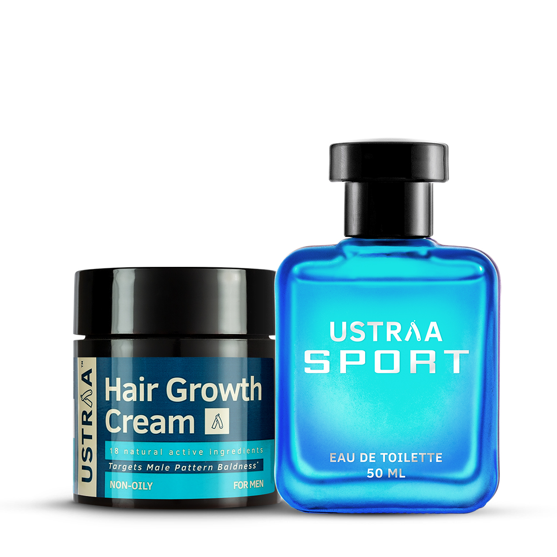 Ustraa Hair Growth Cream & Sport EDT Perfume for Men