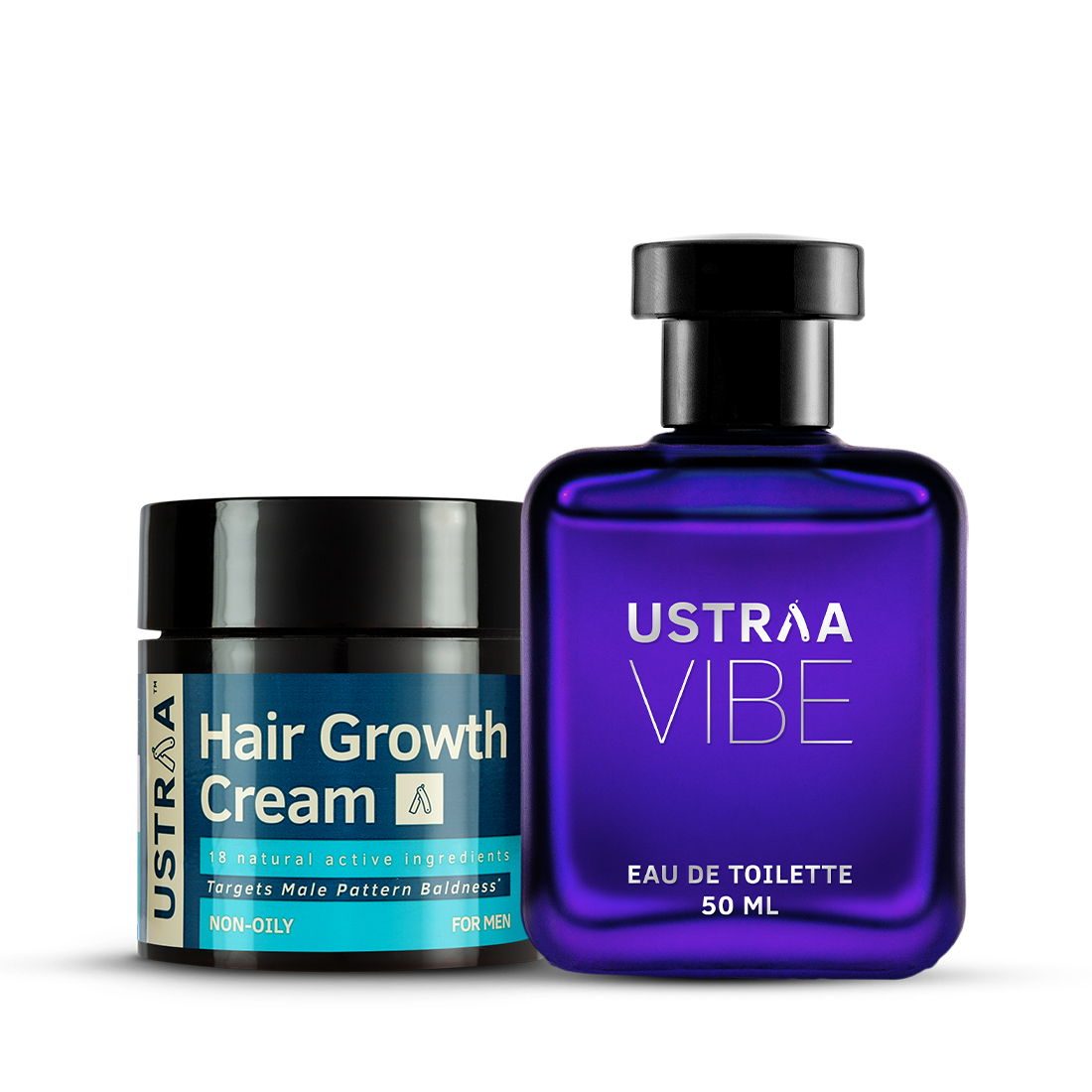 Ustraa Hair Growth Cream & Vibe EDT Perfume for Men