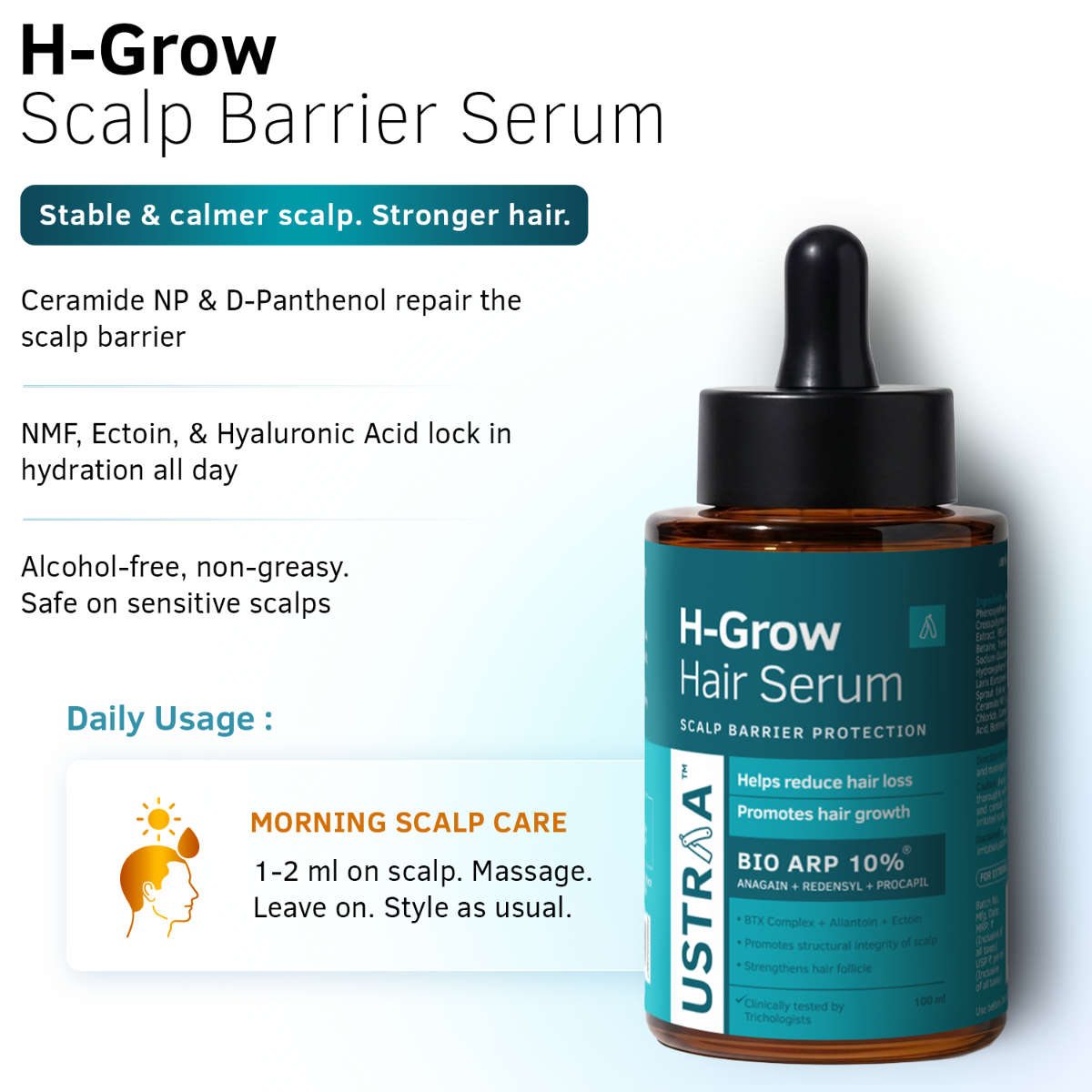 H-Grow Scalp Barrier Serum | BIO ARP 10% | Ustraa