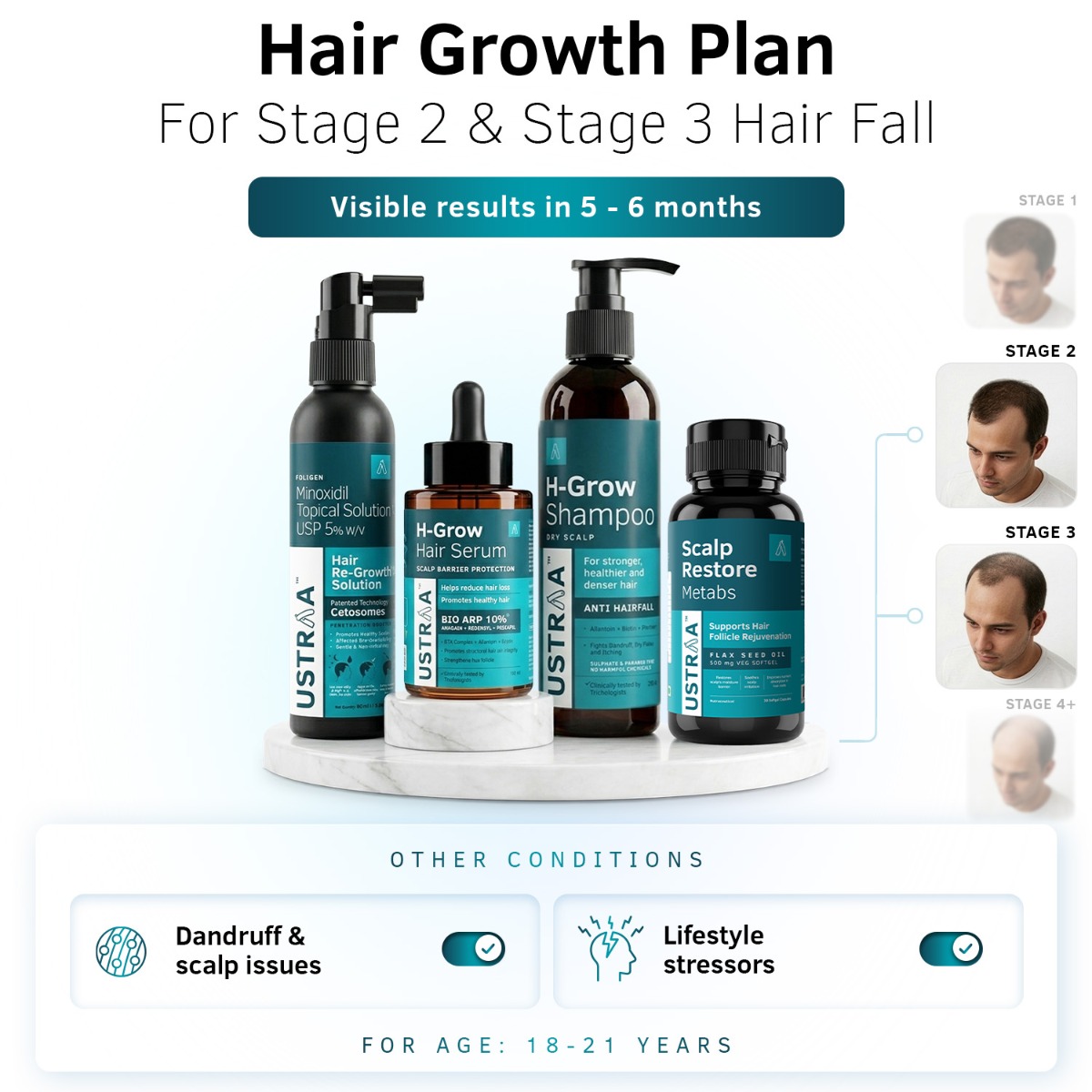 Stage 2-3 Hair Regrowth Plan | Dry Scalp Care + Support