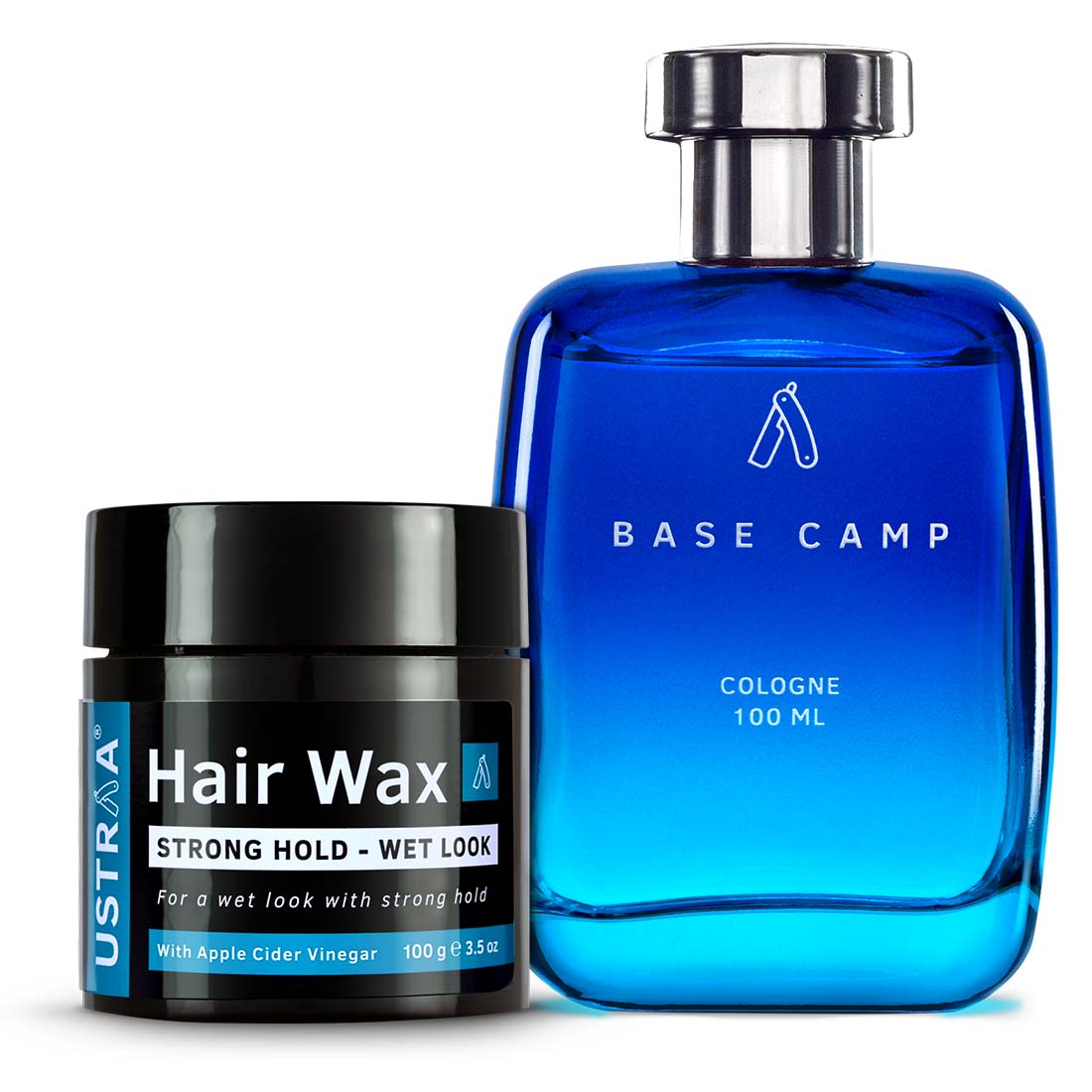 Base Camp Cologne - 100 ml - Perfume for Men & Hair Wax Wet look (Strong Hold)