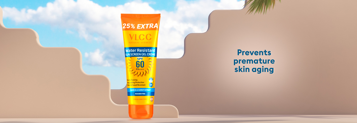 Benefits of VLCC Water Resistant SPF 60 PA+++ Sunscreen Gel Crèam - 100 g with 25 g Extra