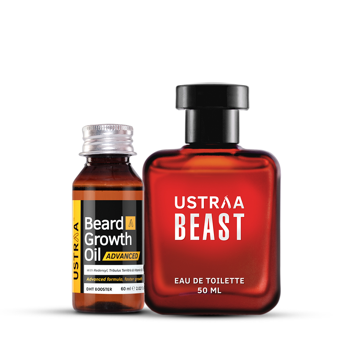 Ustraa Beard Growth Oil- Advanced & Beast EDT Perfume for Men