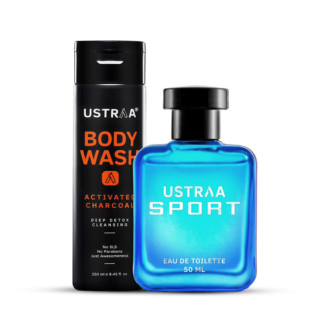 Ustraa Body Wash - Activated Charcoal & Sport EDT Perfume for Men