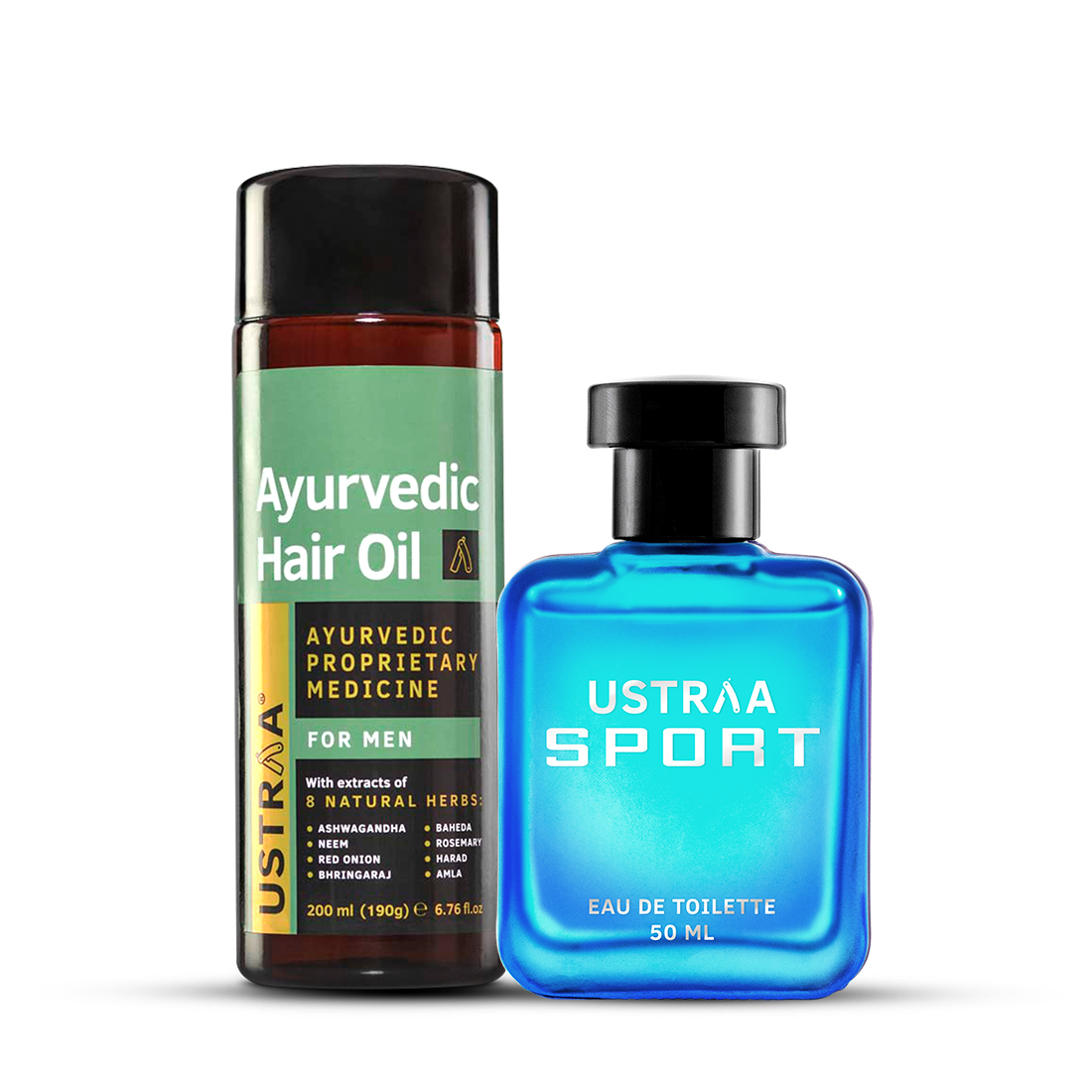 Ustraa Ayurvedic Hair Oil & Sport EDT Perfume for Men