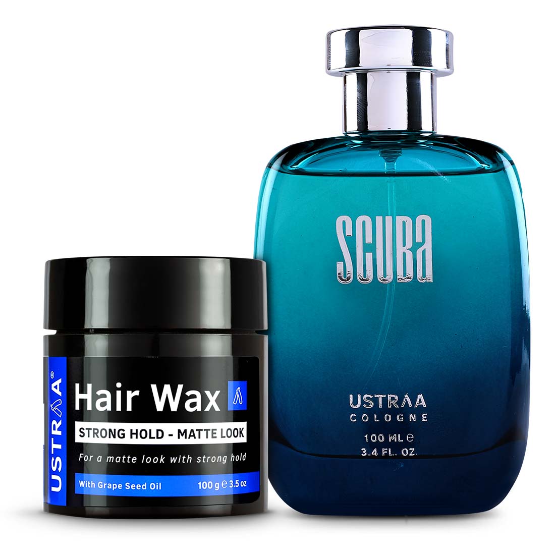 Scuba Cologne -  Perfume for Men -100ml & Hair Wax Matte look (Strong Hold)