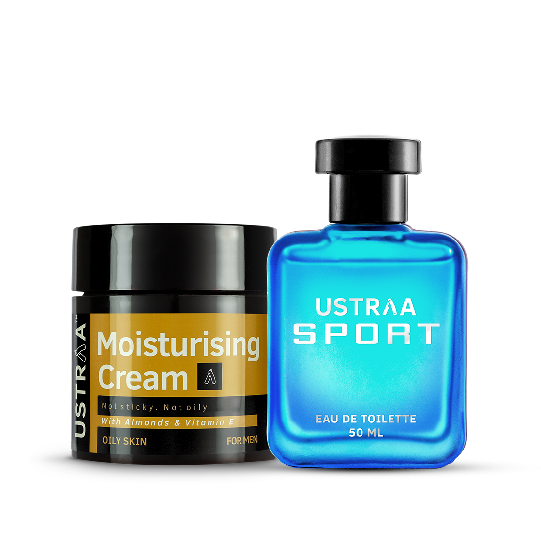 Ustraa Moisturising Cream for Oily Skin & Sport EDT Perfume for Men