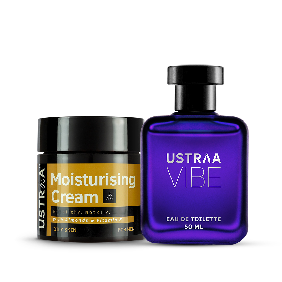 Ustraa Moisturising Cream for Oily Skin & Vibe EDT Perfume for Men