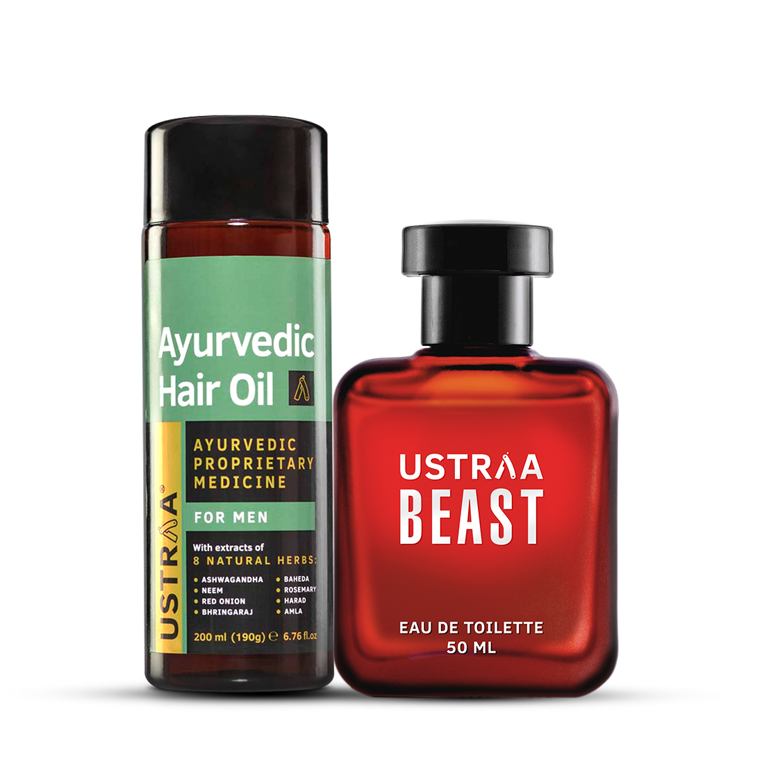 Ustraa Ayurvedic Hair Oil & Beast EDT Perfume for Men