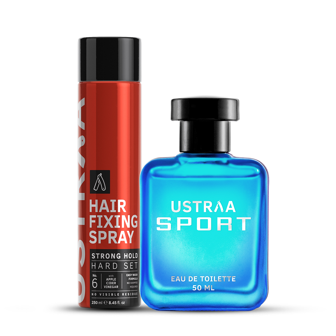 Ustraa Hair Fixing Spray - Strong Hold & Sport EDT Perfume for Men
