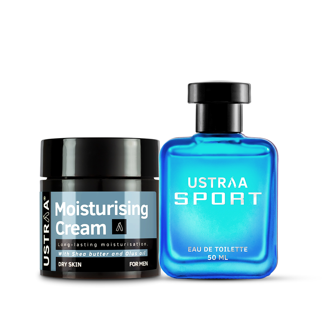 Ustraa Moisturising Cream for Dry Skin & Sport EDT Perfume for Men