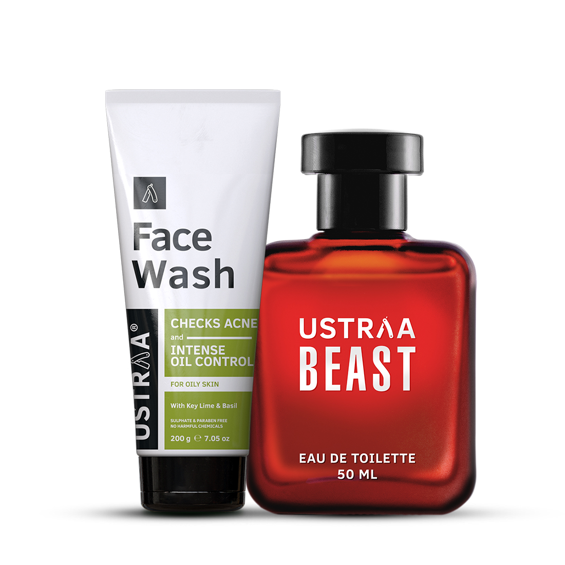 Ustraaa Face Wash - Oily Skin & Beast EDT Perfume for Men