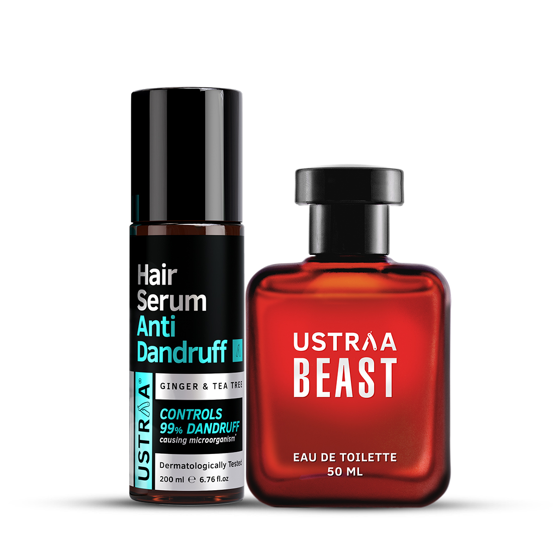 Ustraa Anti-Dandruff Hair Serum & Beast EDT Perfume for Men