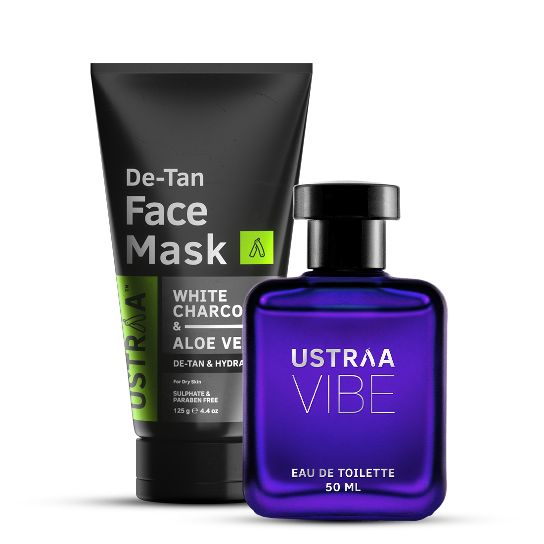 Ustraa De-Tan Face Mask - Dry Skin & Vibe EDT Perfume for Men