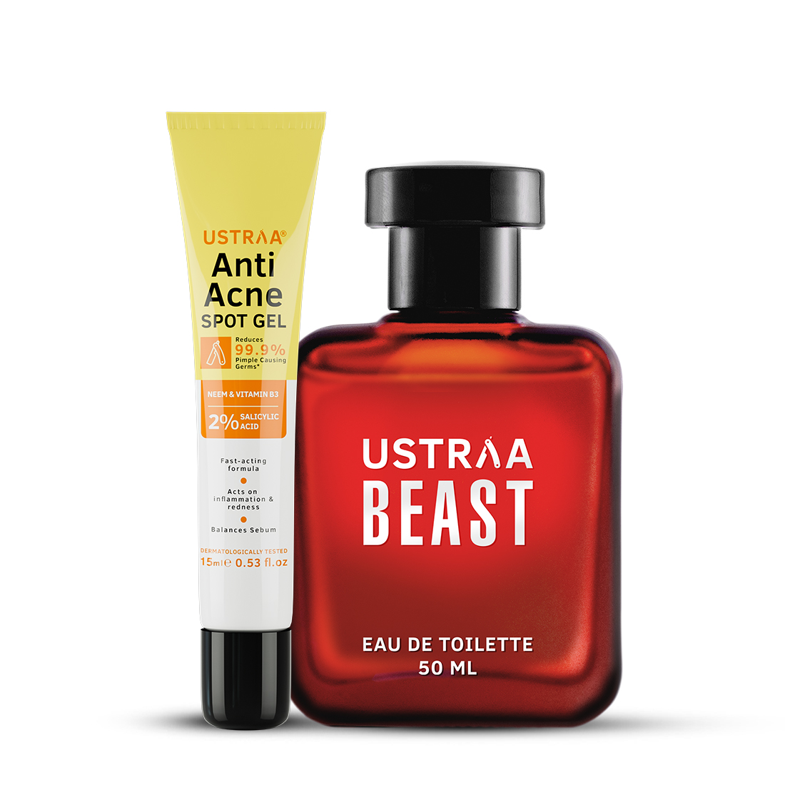 Anti-Acne Spot Gel with Neem & Vitamin B3 & Beast EDT Perfume for Men