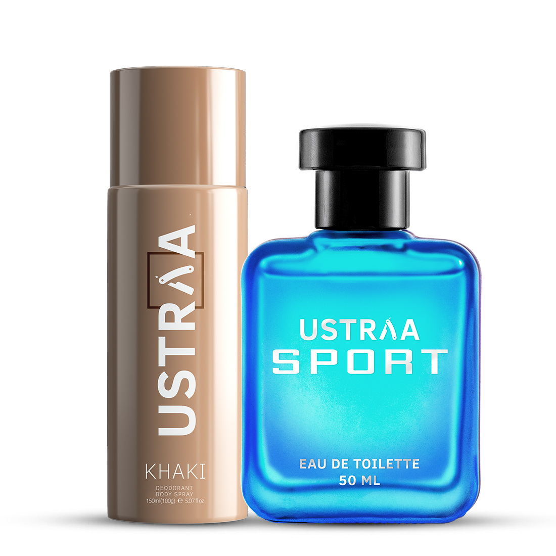 Ustraa KHAKI Deodorant Body Spray & Sport EDT Perfume for Men