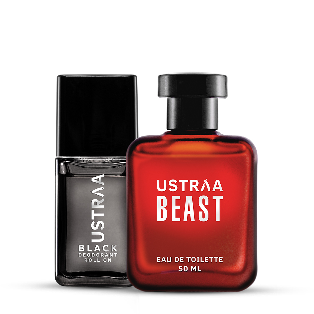 Ustraa Black Deodorant Roll On & Beast EDT Perfume for Men