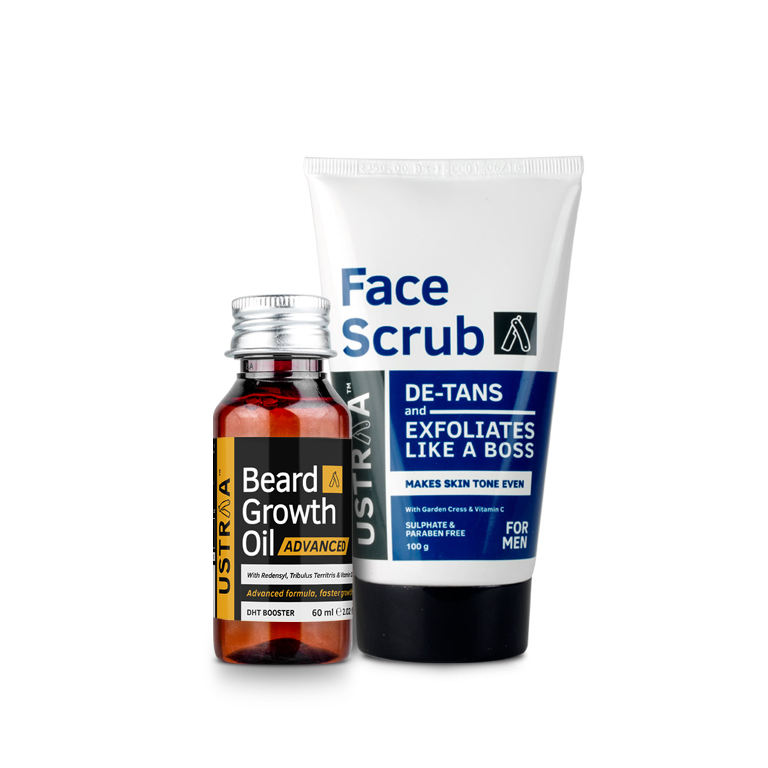 Beard Growth Oil- Advanced & Face Scrub De-Tan - for Effective Tan Removal