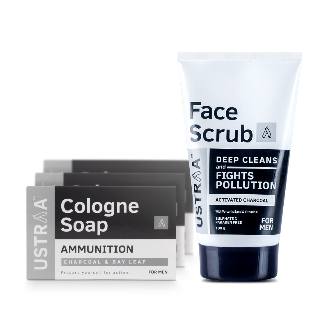 Activated Charcoal Face Scrub & Cologne Soap Ammunition