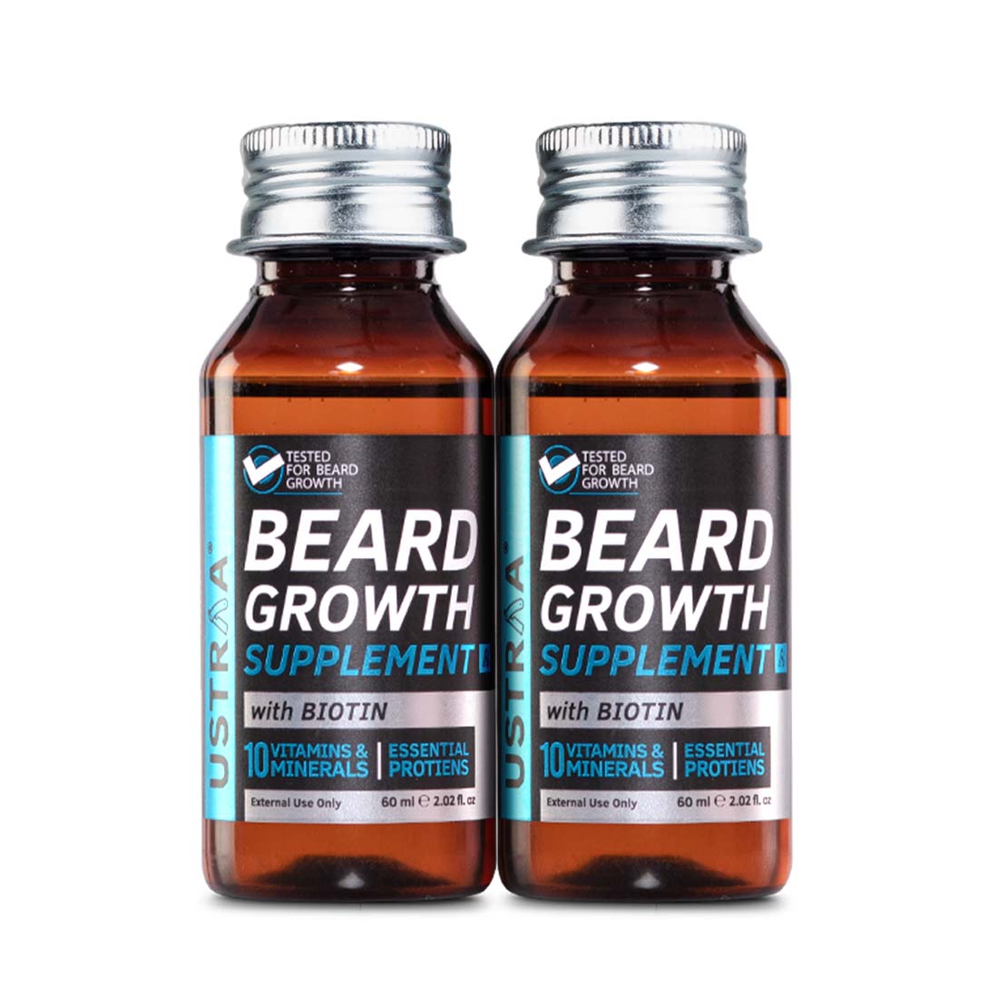 Ustraa Beard Growth Supplement - 60 ml- Set of 2