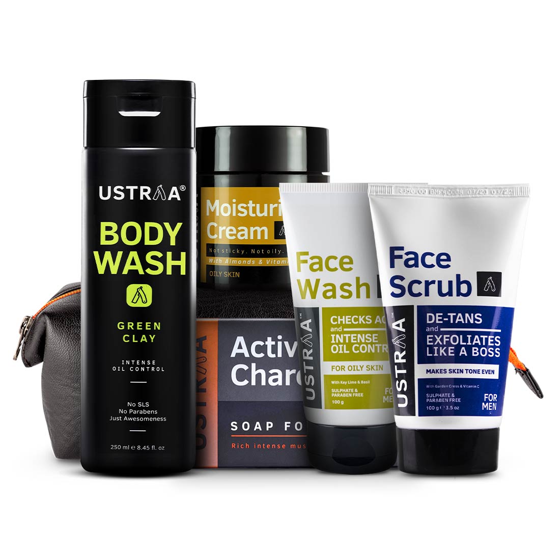 Ustraa Gentlemen's Gift Set for Men: 6 Piece Complete Skin Care Solution For Men