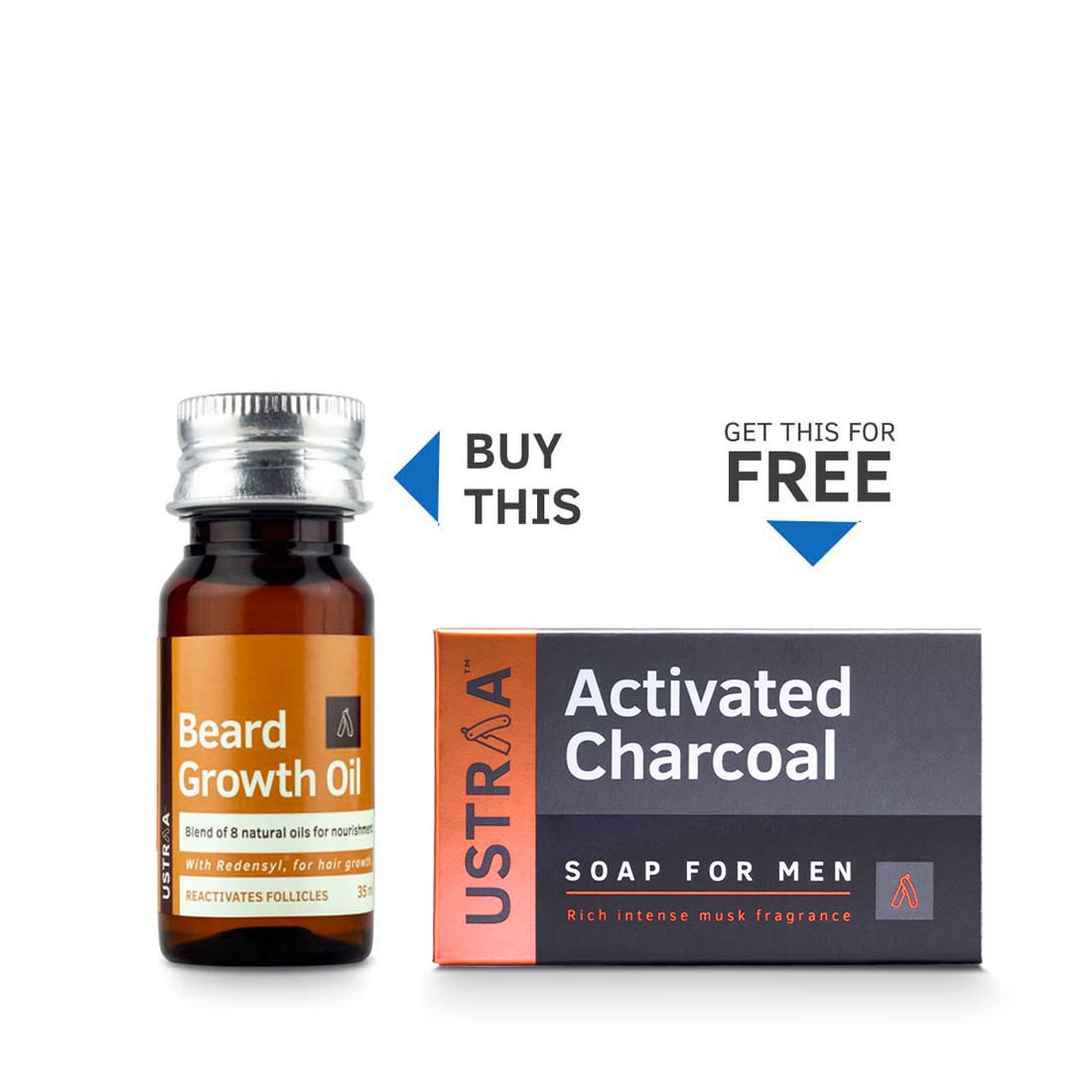 Ustraa Beard Growth Oil & 2 Deo Soaps