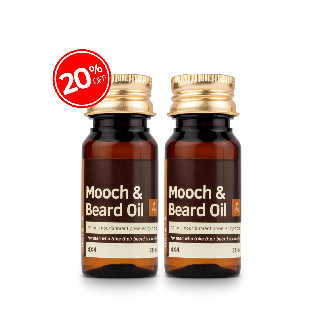 Beard Oil 4x4 Nourish and Soften Beard Set of 2