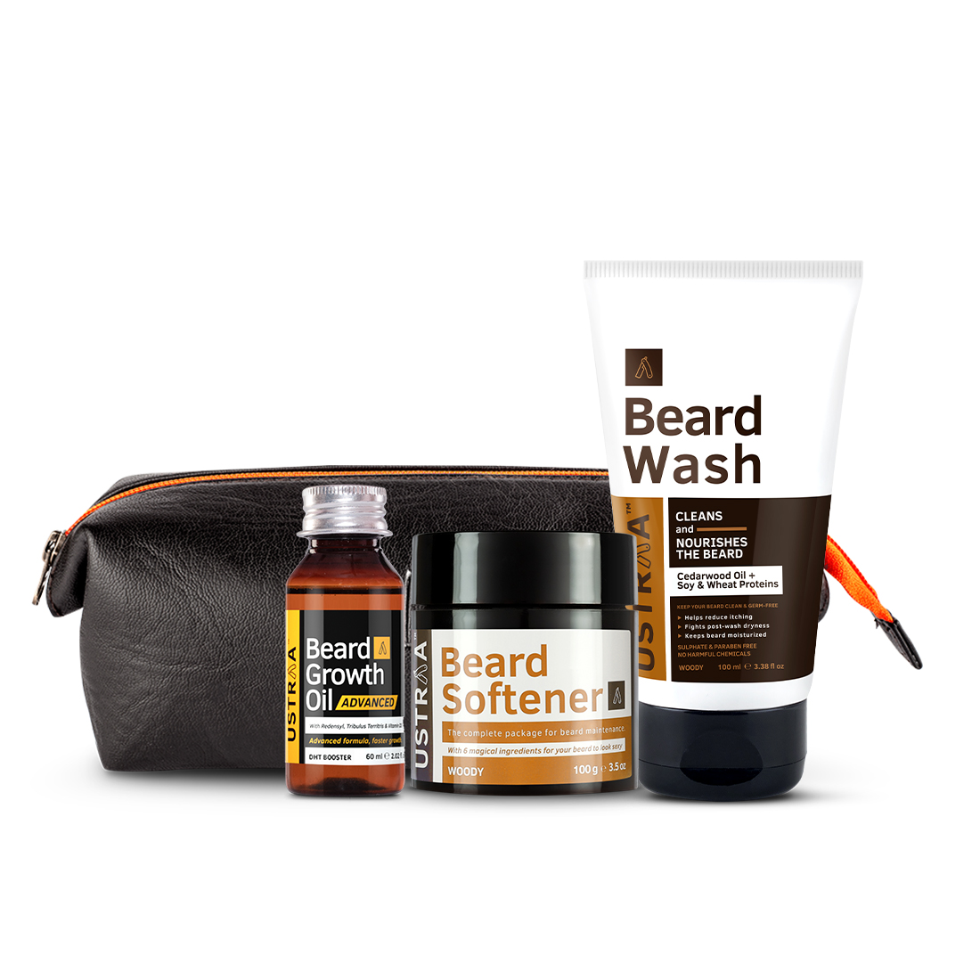 Ustraa Advanced Beard Care Pack for Men with PU Travel Kit