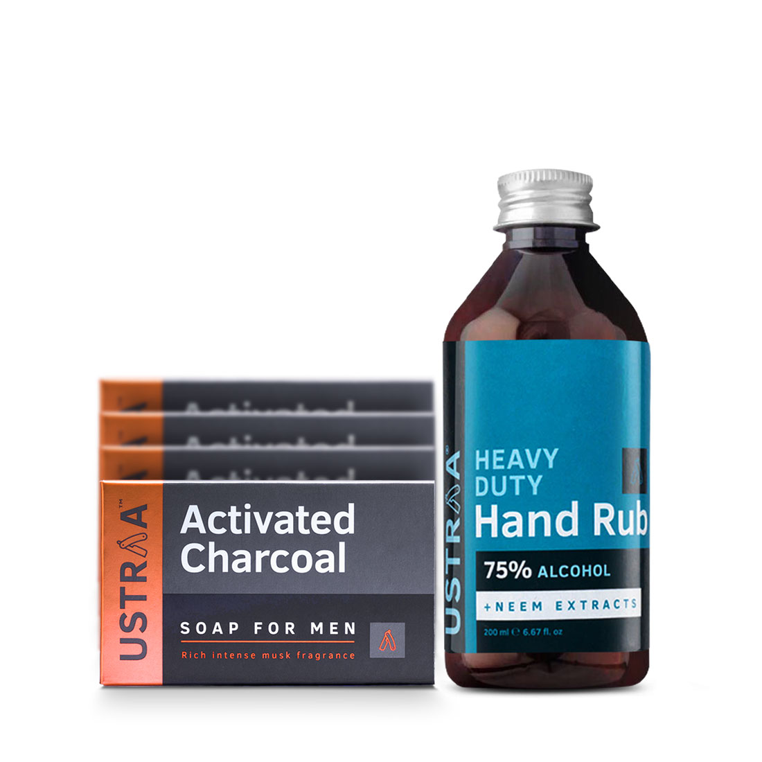 Deo Soap - Activated Charcoal - Pack of 4 & Hand Rub - 200 ml