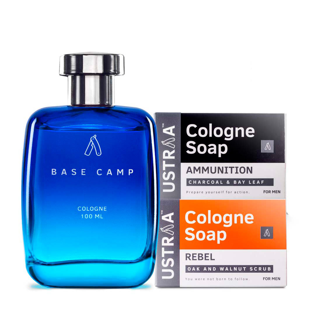 Base Camp Cologne - 100 ml - Perfume for Men and Ammunition & Rebel Cologne Soaps