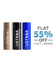 Deodorant Body Spray - 150 ml - Blue, Khaki & Black - Set of 3