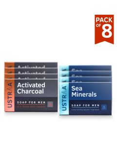 Deo Soap for Men with Sea Minerals & Activated Charcoal -100 g (Pack of 8)