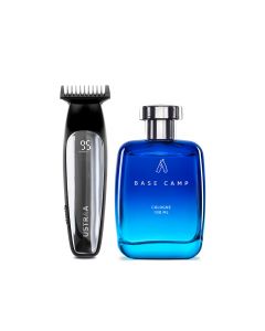 Ustraa Chrome - Lithium Powered Beard Trimmer & Cologne Base Camp
