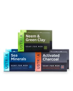 Deo Soap with Sea Minerals, Activated Charcoal and Neem & Green Clay -100 g (Pack of 6)