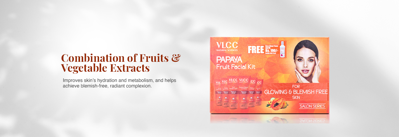 Benefits of 400 g - VLCC Papaya Fruit Facial Kit with FREE Rose Water Toner