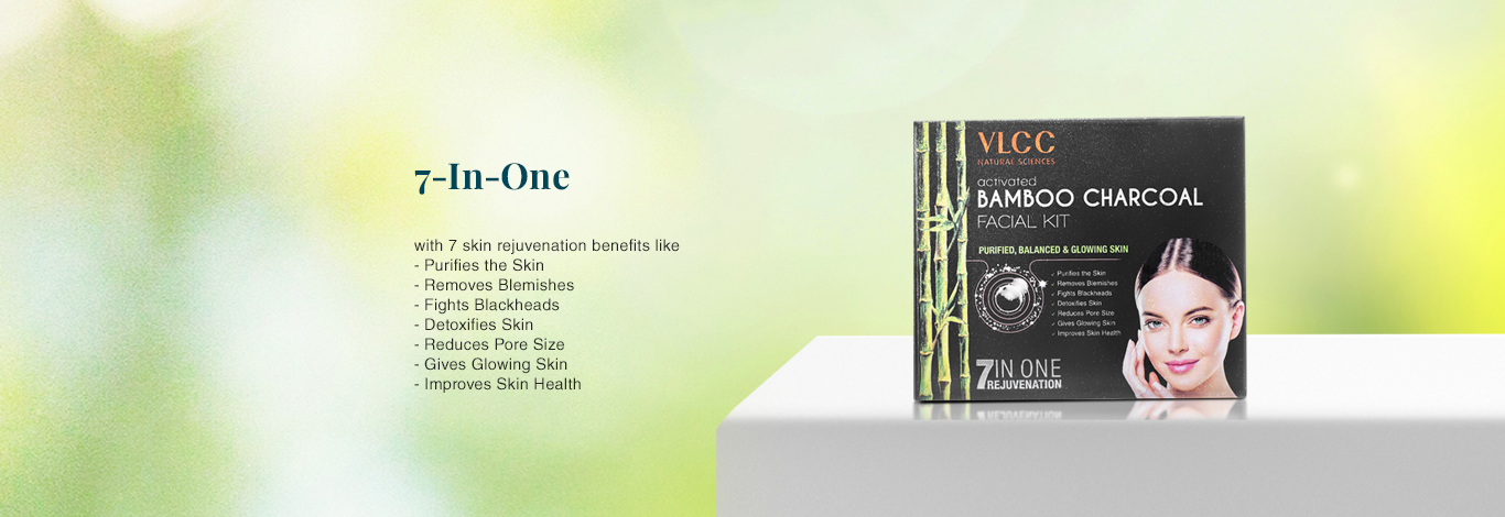 Benefits of VLCC Activated Bamboo Charcoal Facial Kit Balanced & Glowing Skin - 60 g