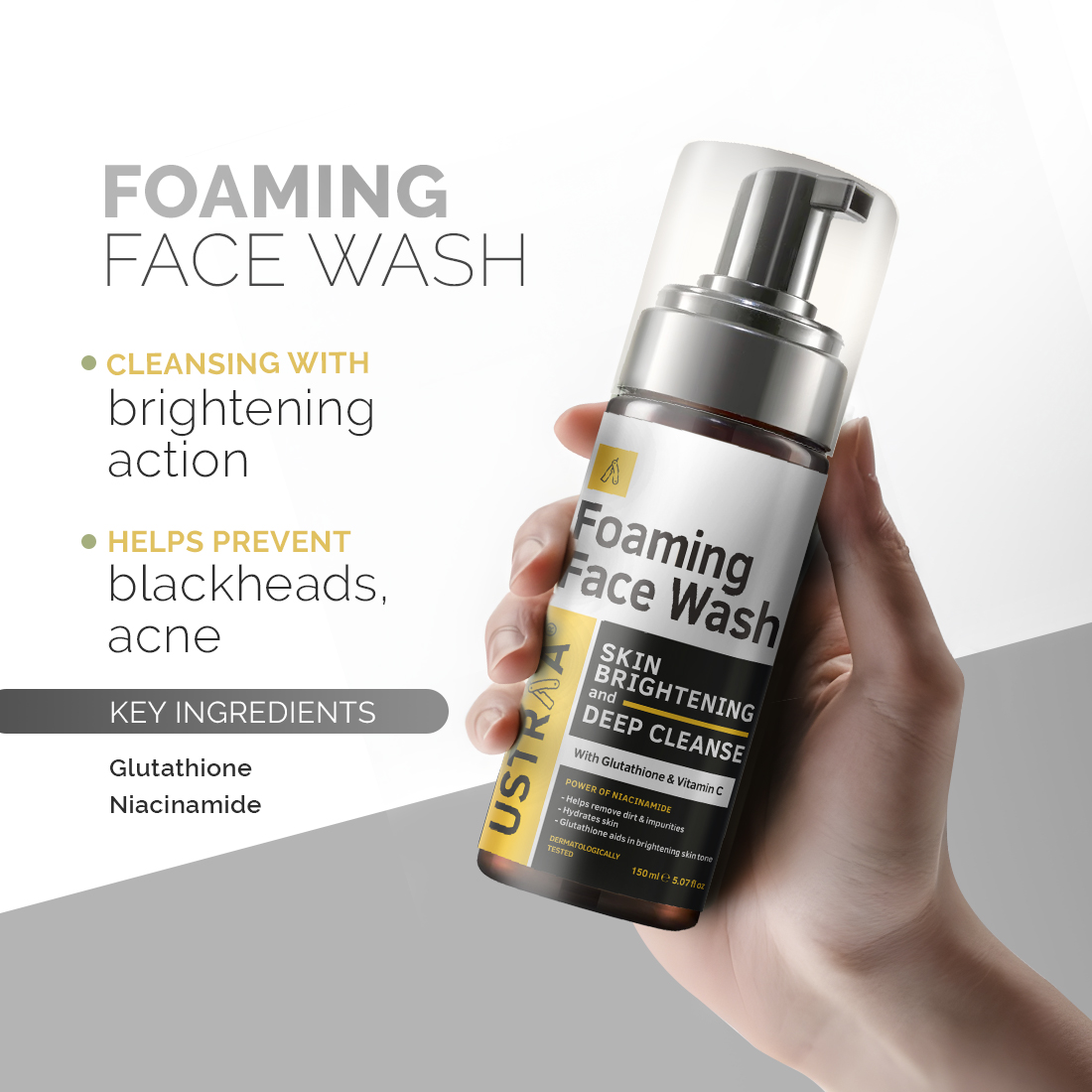 glutathione niacinamide face wash Hydrating Face Wash with Niacinamide for Clear & Glowing Skin main image 1