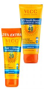 VLCC Fair+Glow SPF 20 & 3D Youth Boost SPF 40 PA +++ Sunscreen