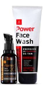 Vitamin C Face Serum & Power Face Wash Energize and De-Tan