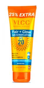 VLCC Fair+ Glow Sunscreen Lotion SPF 20 PA ++ - 100 g with 25 g Extra