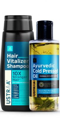 Ayurvedic Cold Pressed Oil & Hair Vitalizer Shampoo Combo