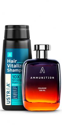 Hair Vitalizer Shampoo & Ammunition Cologne - 100 ml - Perfume for Men 
