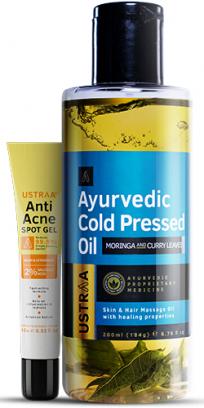 Ayurvedic Cold Pressed Oil & Anti-Acne Spot Gel Combo