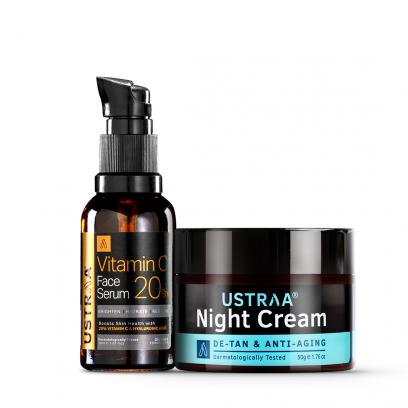 Bright Skin Combo - 20% Vitamin C Face Serum 30ml & Night Cream 50g